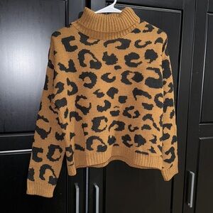NWT Cotton Emporium leopard sweater